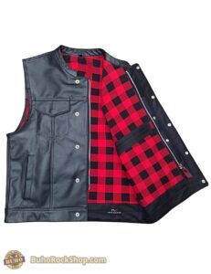 Chaleco de cuero con forro leñador