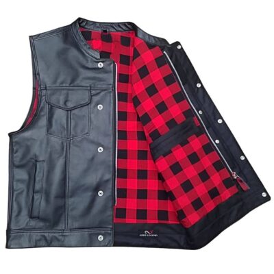 Chaleco de cuero con forro