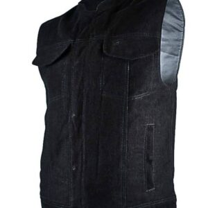 chalecos jean negro para motociclista