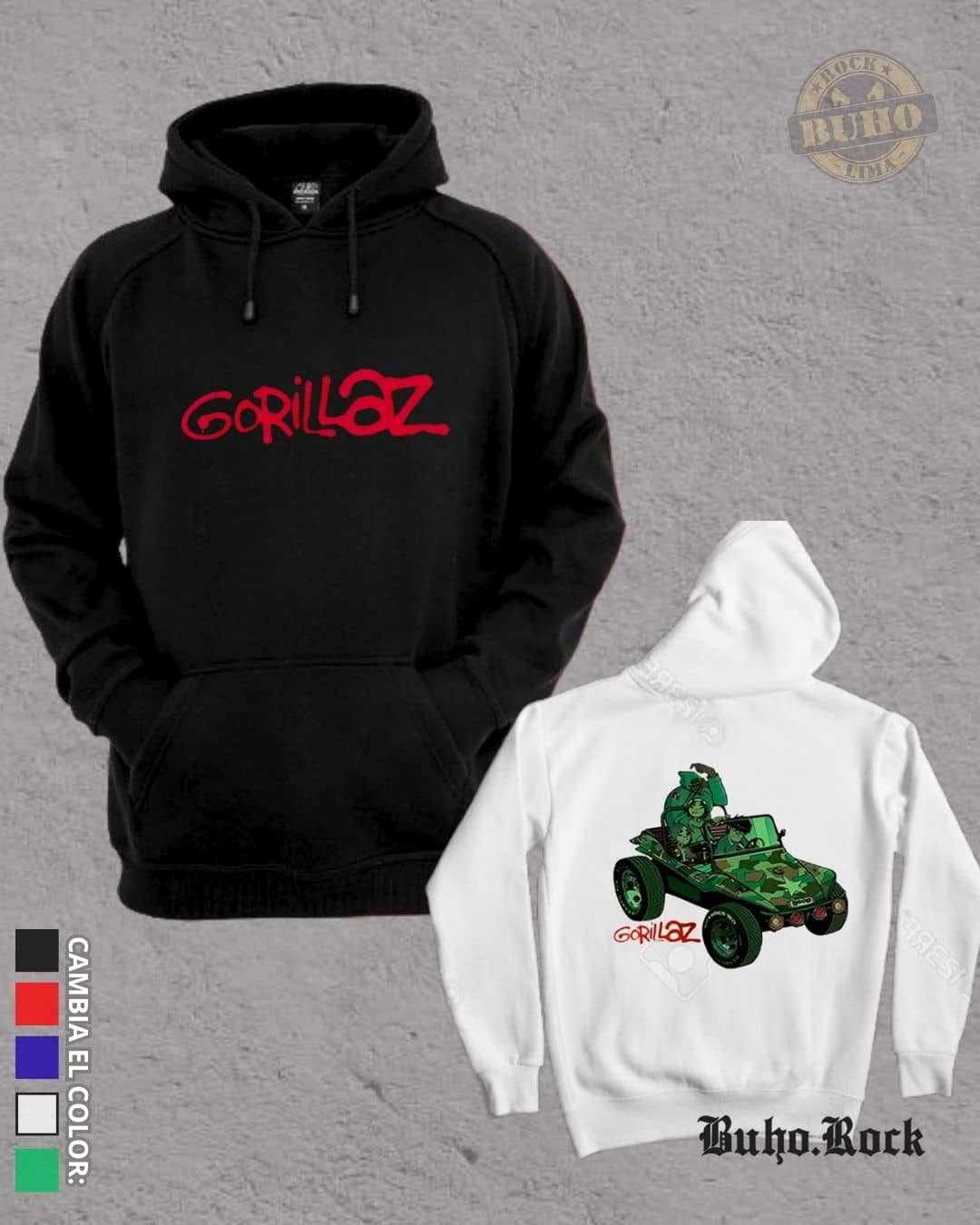 gorillaz en lima, polos de gorillaz