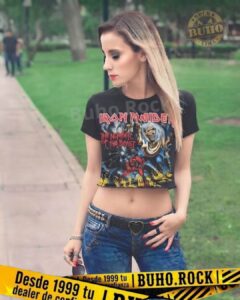 IRON MAIDEN Number crop dama y oversize