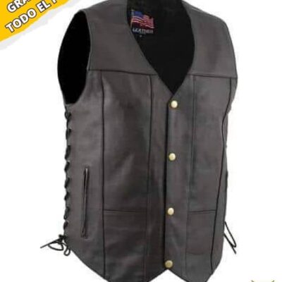 chaleco-de-cuero-multibolsillo, chalecos jean , chalecos para motociclista, chalecos de cuero, guantes, tienda de polos