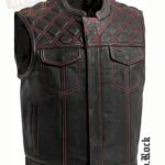 chaleco de cuero para motociclista