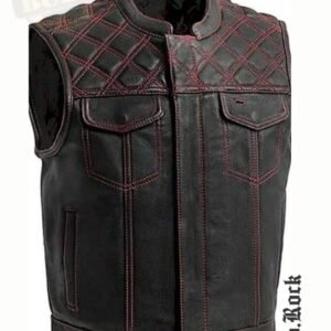 chaleco de cuero para motociclista