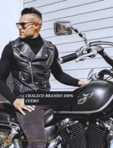 chaleco de cuero para motociclista