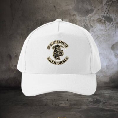 gorra de lona blanca sons of anarchy @BuhoRockShop.com