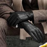 guante de cuero, ideal para motociclistas o para uso de invierno