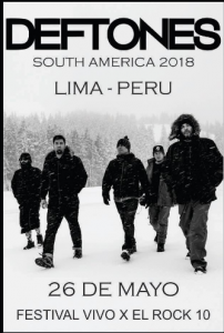 poster oficial DEFTONES en lima