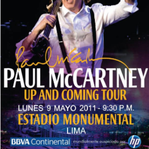 poster The Beatles PAUL MCCARTNEY en lima 2011
