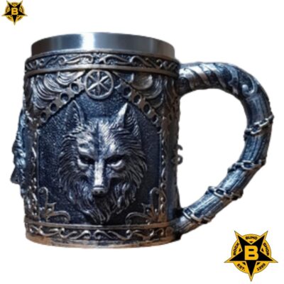 taza jarra lobo gris