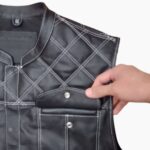 chaleco de cuero para motociclista