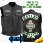 chaleco de cuero mayans mc, chalecos jean , chalecos para motociclista, chalecos de cuero, guantes, tienda de polos