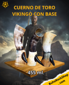 Cuerno VIKINGO grande con base